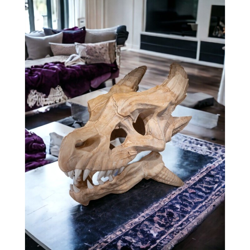 Epic Red Dragon Skull