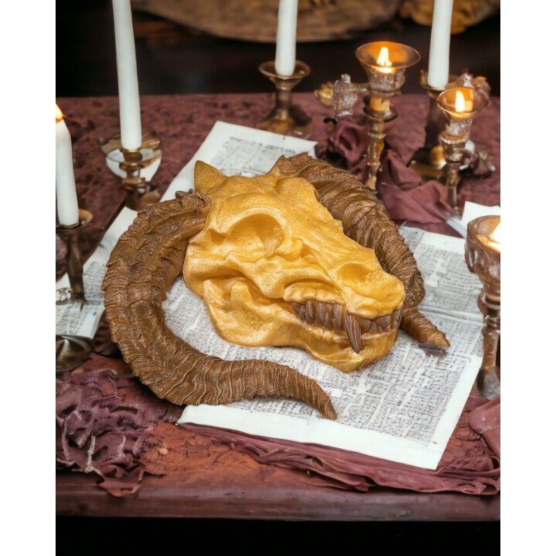 Gold Dragon Skull