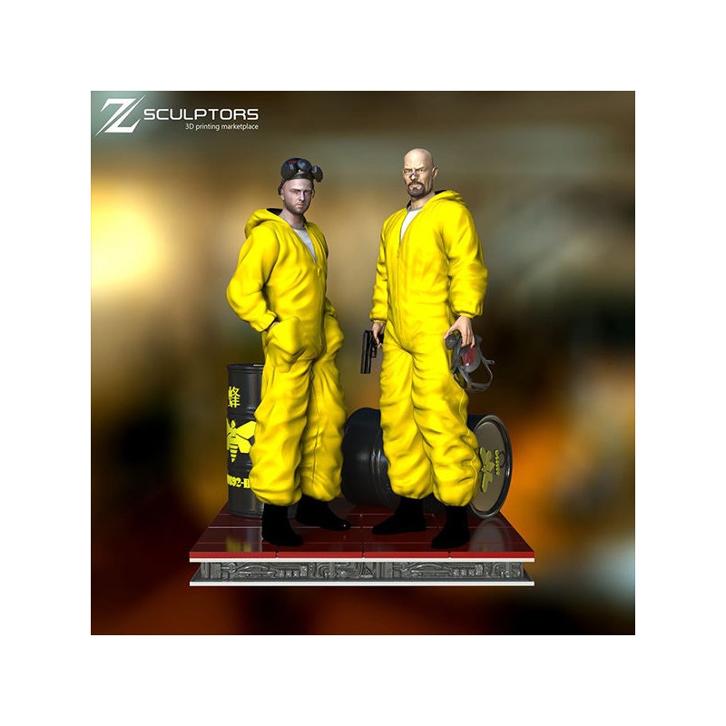 Pack breaking bad (Walter & Jesse & Gustavo sans décors en blanc)