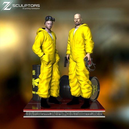 Pack breaking bad (Walter & Jesse & Gustavo sans décors en blanc)